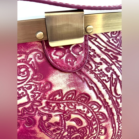 Purple Pink Tooled Leather Patricia Nash Bag - Picture 3 of 8